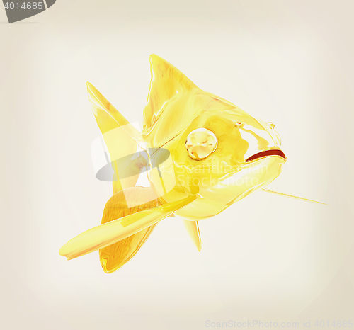 Image of Gold fish. 3D illustration. Vintage style.