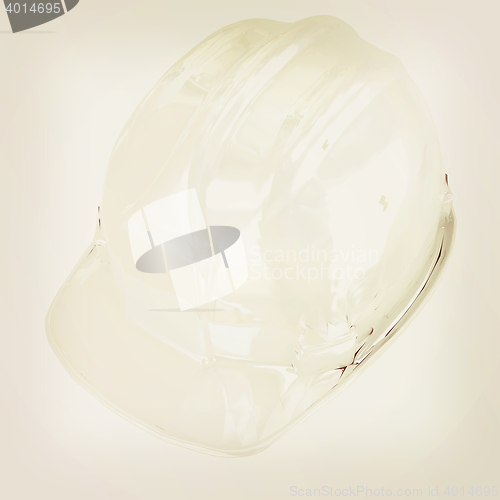 Image of hard hat. 3D illustration. Vintage style.