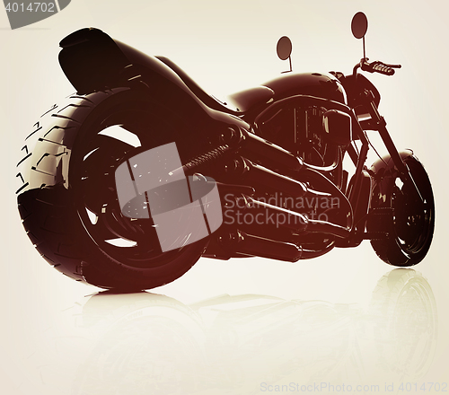 Image of abstract racing motorcycle concept. 3D illustration. Vintage sty