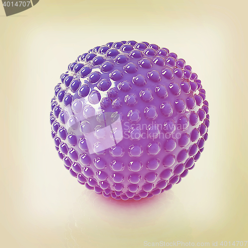 Image of Abstract glossy sphere with pimples . 3D illustration. Vintage s