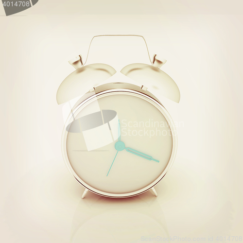 Image of Alarm clock. 3D illustration. Vintage style.