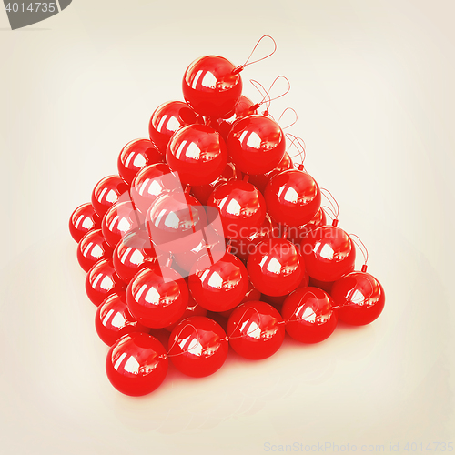 Image of Traditional Christmas toys. 3D illustration. Vintage style.