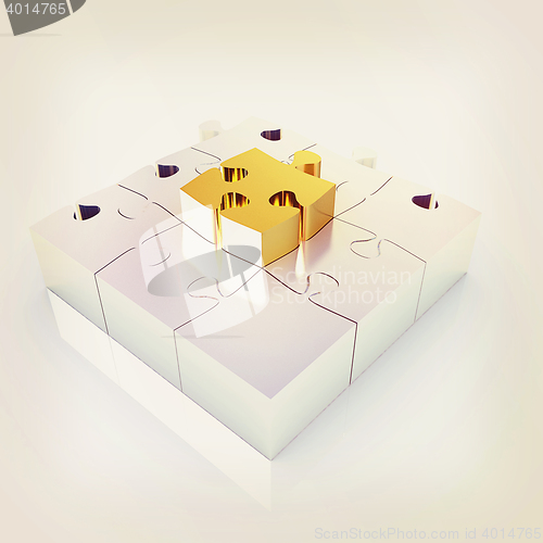 Image of pazzle. 3D illustration. Vintage style.