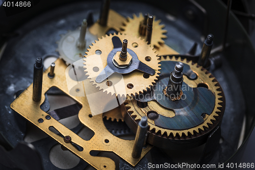 Image of The macro view of clock mechanism