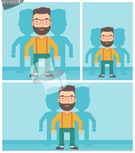 Image of Man searching for job vector illustration.