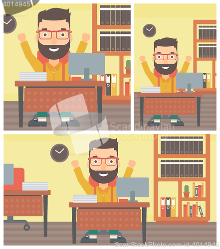 Image of Successful businessman vector illustration.