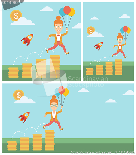 Image of Successful business start up vector illustration.