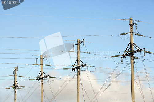 Image of High-voltage power poles