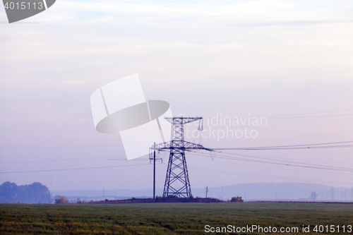 Image of High-voltage power poles