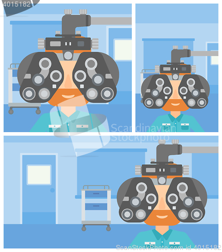 Image of Patient during eye examination.