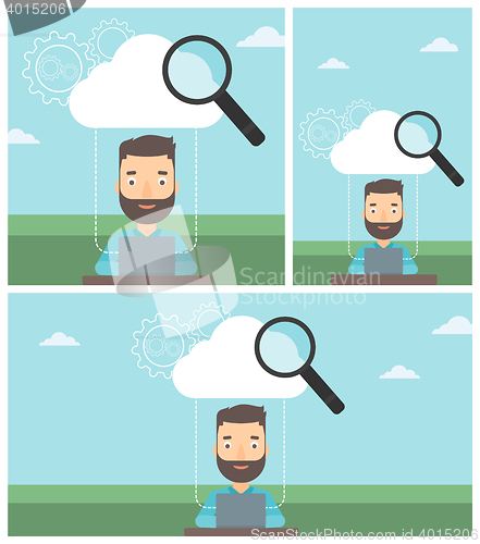 Image of Cloud computing technology vector illustration.