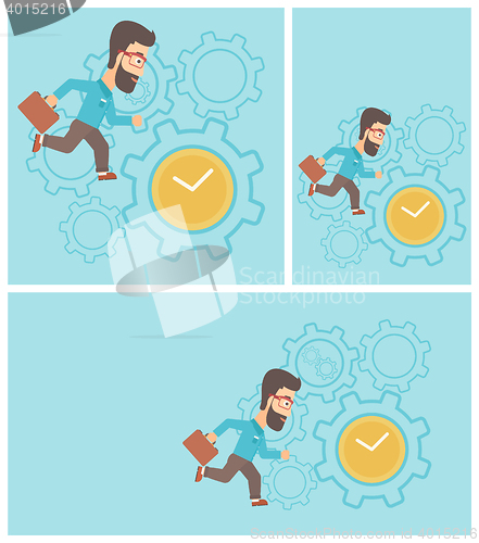 Image of Businessman running vector illustration.