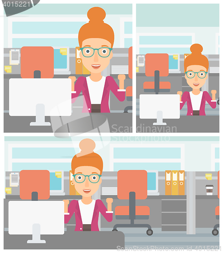 Image of Successful business woman vector illustration.