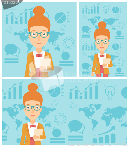 Image of Successful business woman vector illustration.