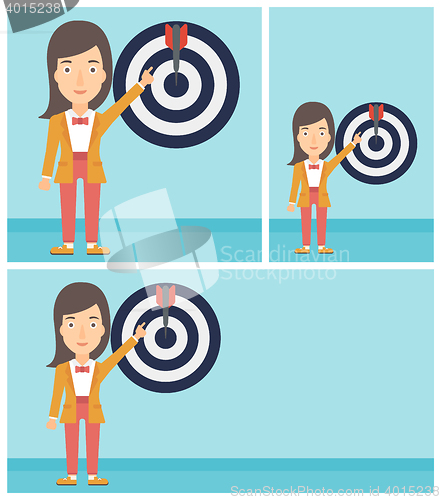 Image of Achievement of business goal vector illustration.