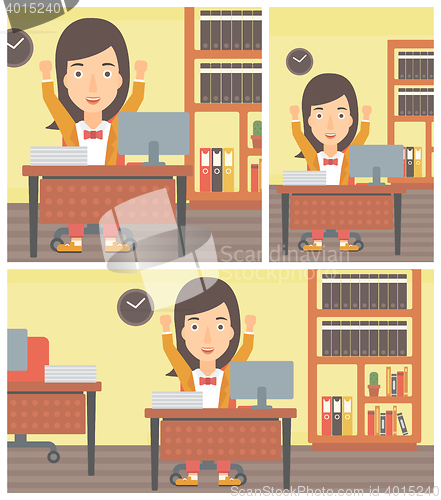 Image of Successful business woman vector illustration.