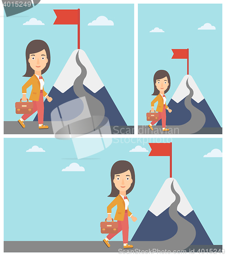 Image of Leader business woman vector illustration.