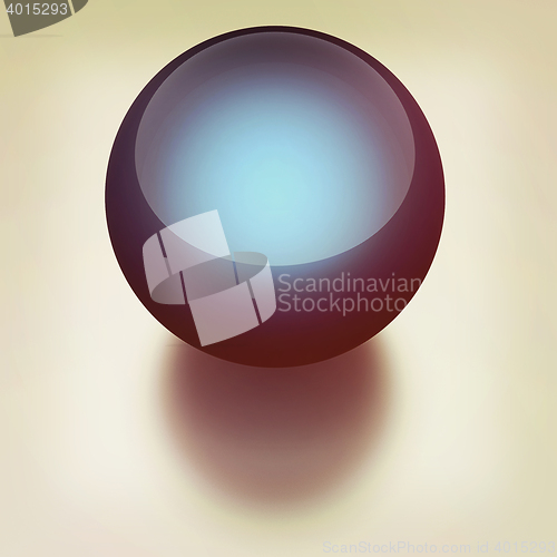 Image of Blue metallic sphere. 3D illustration. Vintage style.