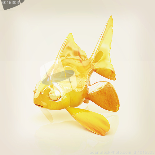 Image of Gold fish. 3D illustration. Vintage style.