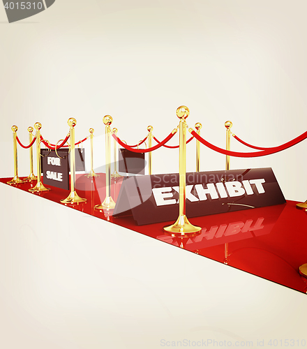 Image of Exhibition for you success. 3D illustration. Vintage style.