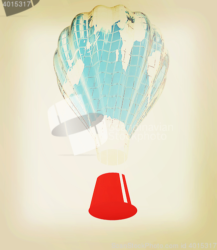 Image of Hot Air Balloons as the earth with Gondola. 3D illustration. Vin
