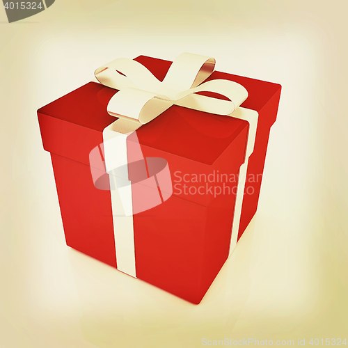 Image of Bright christmas gift. 3D illustration. Vintage style.