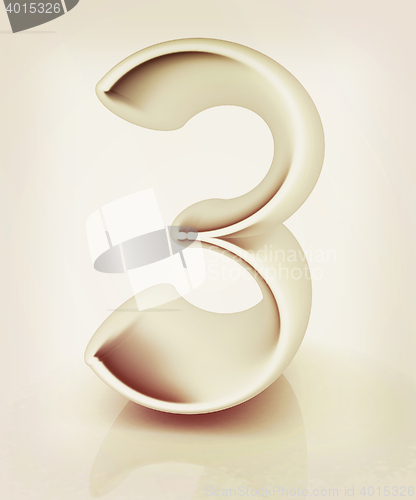 Image of Number \"3\"- three. 3D illustration. Vintage style.