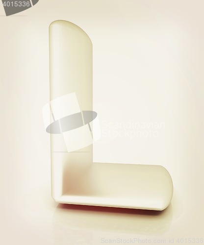 Image of 3D metall letter \"L\". 3D illustration. Vintage style.