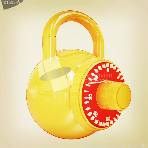 Image of Illustration of security concept with glossy locked combination 