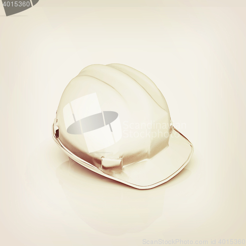 Image of Hard hat. 3D illustration. Vintage style.