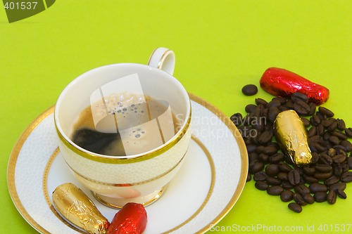 Image of coffee beans and chocolates