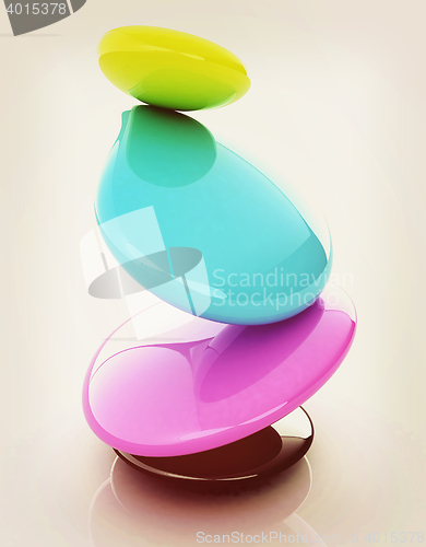 Image of Colorfull spa stones. 3d icon. 3D illustration. Vintage style.