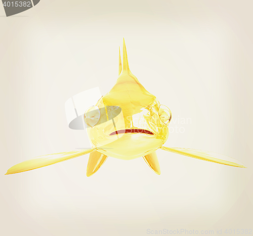 Image of Gold fish. 3D illustration. Vintage style.