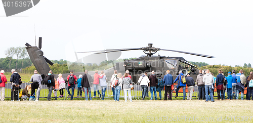 Image of LEEUWARDEN, THE NETHERLANDS - JUN 11, 2016: Boeing AH-64 Apache 