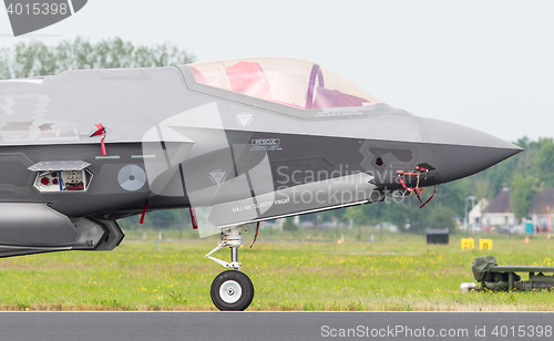 Image of LEEUWARDEN, NETHERLANDS - JUNE 11, 2016: Close-up of the new F-3