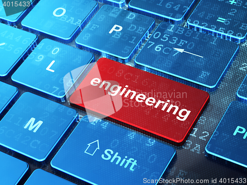 Image of Science concept: Engineering on computer keyboard background