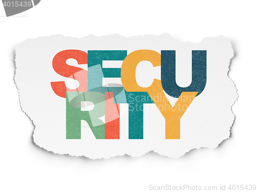 Image of Privacy concept: Security on Torn Paper background