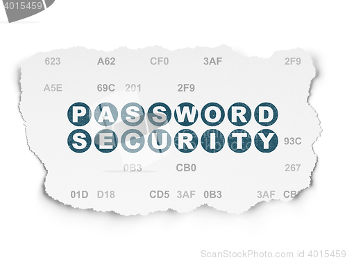 Image of Safety concept: Password Security on Torn Paper background