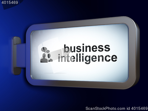 Image of Finance concept: Business Intelligence and Business Meeting on billboard background