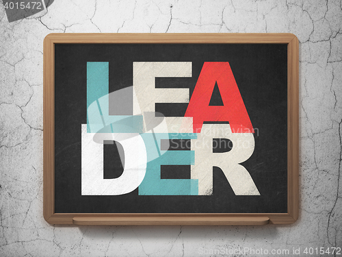 Image of Business concept: Leader on School board background