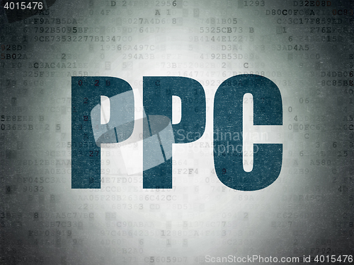 Image of Marketing concept: PPC on Digital Data Paper background