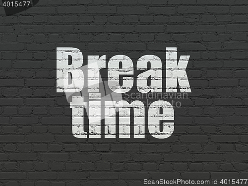 Image of Time concept: Break Time on wall background
