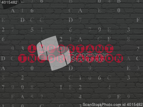 Image of Data concept: Important Information on wall background