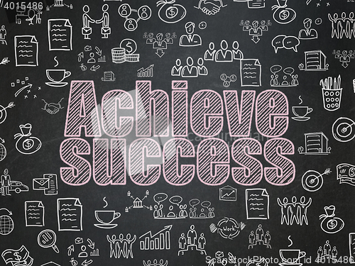 Image of Business concept: Achieve Success on School board background