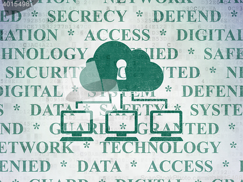 Image of Privacy concept: Cloud Network on Digital Data Paper background