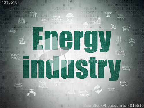 Image of Manufacuring concept: Energy Industry on Digital Data Paper background