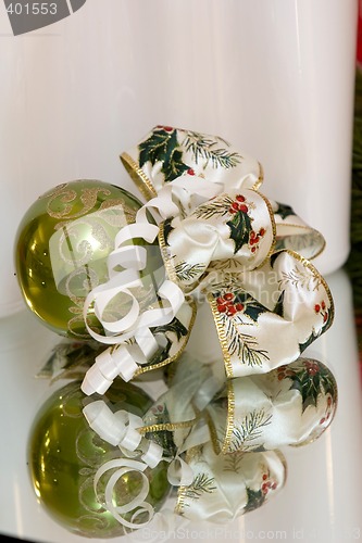Image of christmas bow on white