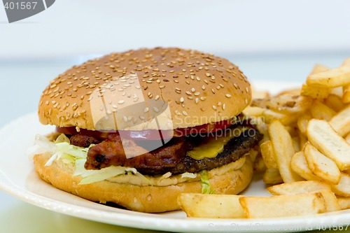 Image of burger and fries