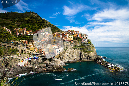 Image of Manarola fishing village, Cinque Terre, Italy.