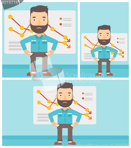 Image of Bancrupt business man vector illustration.